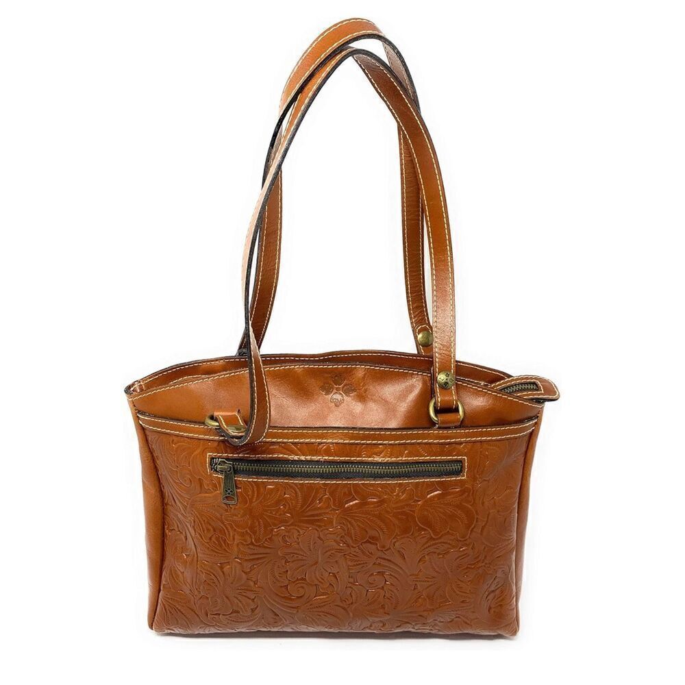 Patricia Nash Tooled Florence Poppy Leather Tote Bag Handbag Shoulder Purse - Picture 15 of 16